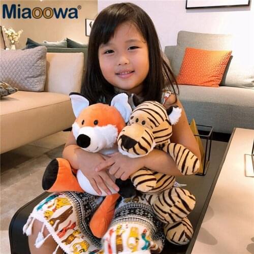 1pc 35cm Popular Forest Animals Stuffed Doll Plush Jungle Series Animal Elephant Lion Monkey Zebra Giraffe TOYS For Kids
