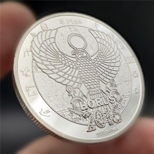 2016 Egyptian Mythology Eagle God Bastet Coin Silver Plated Commemorative Coins Home Decor