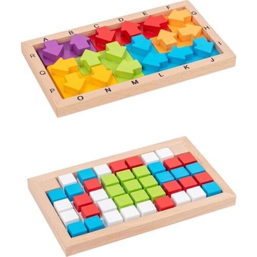 Wooden Direction Wisdom Assembling Building Blocks Toys Kids Intellectual Development Early Education Toys