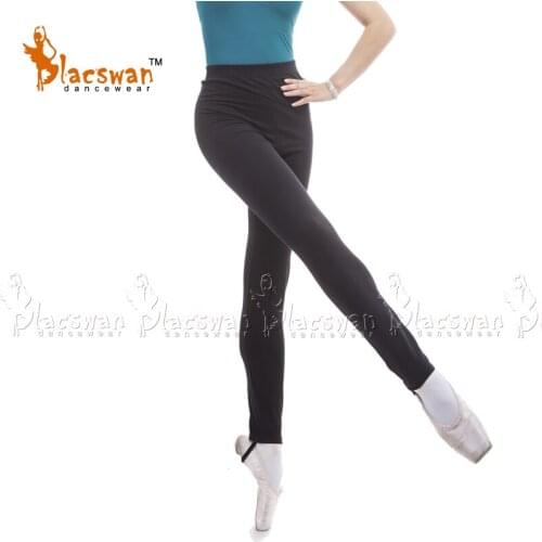Cotton Lycra Elastic waist full length dance pants with loop Girls Stirrup Jazz Pants Dance Leggings Spandex Dance Tights JP692