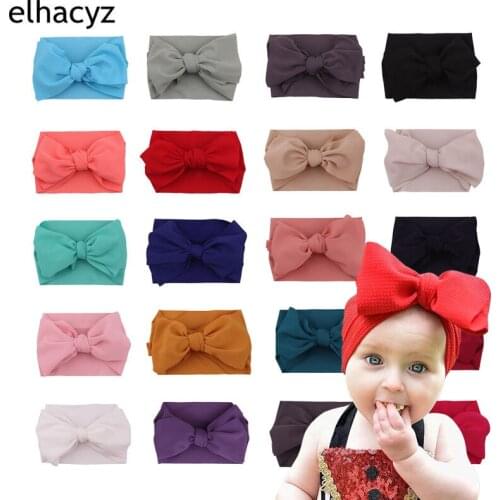 10pcs/lot Large 7" Hair Bow Textured Fabric Elastic Kids Girls Pop Headband Cute Headwear Hair Accessories Headwear Headwrap