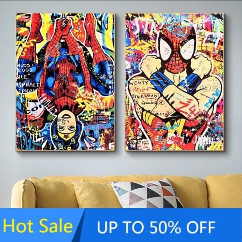 Superhero Marvel Anime Canvas Painting Wall Art Graffiti Spiderman Posters and Prints Picture Room Decor Living Home Decoration