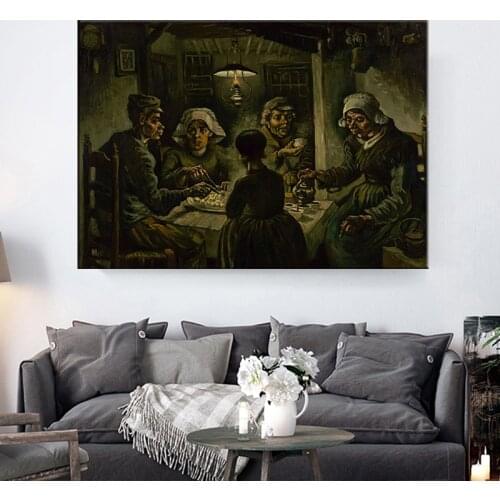 Van Gogh Woman Potato eaters Canvas Paintings Replica On The Wall Pictures For Living Room Print And Posters No Frame