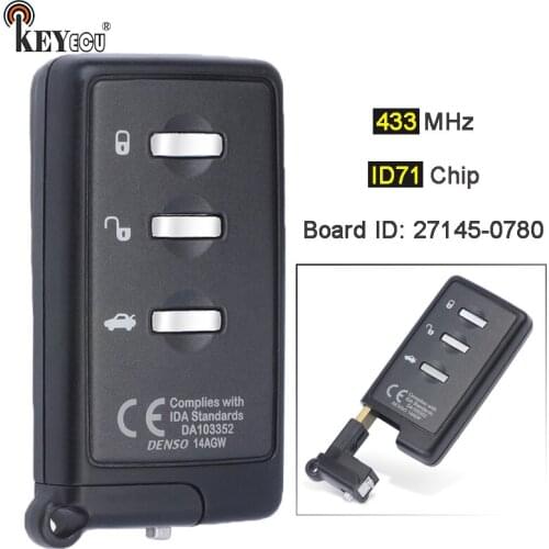 KEYECU ASK 433MHz ID71 Chip 14AGW 27145-0780 Smart Remote Key Fob key for Subaru Forester Impreza Legacy Outback Tribeca XV