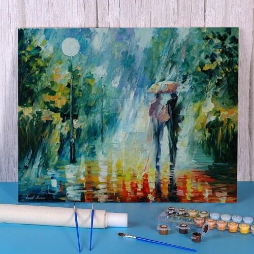 Summer Rain Coloring By Numbers Painting Complete Kit Oil Paints 40*50 Paiting By Numbers Home Decor For Kids Wholesale