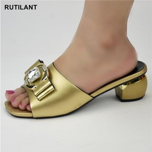 Hot Selling Italian Shoes Decorated with Rhinestones Woman Shoes High Quality African Wedding Shoes New Style Women Pumps