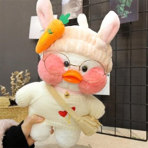 Hot Sale Cartoon Cute LaLafanfan Cafe Duck Plush Toy Stuffed Kawaii Duck Doll Soft Animal Pillow Birthday Gift for Kids Children