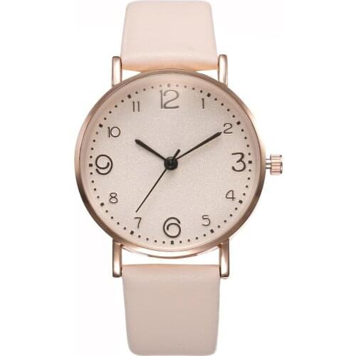 Fashion Womens Luxury Leather Band Analog Quartz WristWatch Golden Ladies Watch Women Dress