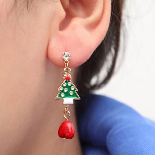 Christmas Earrings Asymmetric Dangle Earrings Set Elk Santa Candy Snowman Earrings Ladies Holiday Jewelry New