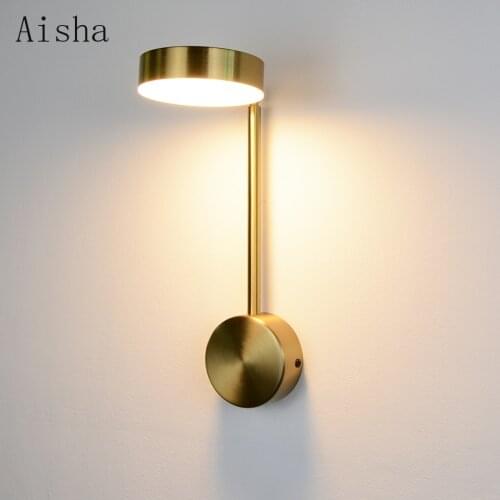 Modern Wall Lights 9W with Switch Led Wall Lamps Gold Wall Lamps Livingroom Indoor Lighting Bedside for Bedroom Wall Sconce