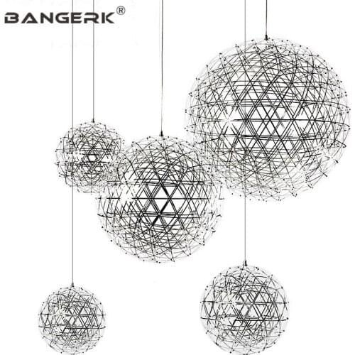 Post Modern LED Pendant Light Circular Creative Planet Hanging Lamp Pendant Lighting For Home Decor Stainless Lights Fixtures