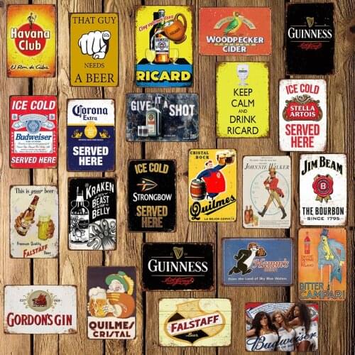 [ WellCraft ] Captain Guinness Beer Ricard Posters Metal Sign Wall Plate Pub bar Vintage Painting Personality Decor LT-1722