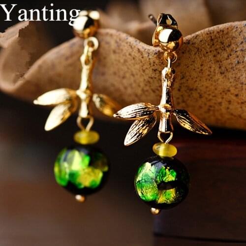 Женские золотые серьги Yanting China At AliExpress