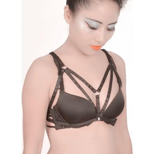 Women Sexy Harness Cage Bra Sexy Lingerie Handmade Exotic Apparel Harness Bra fantasia Bondage Harness Body Harness Cage Bra