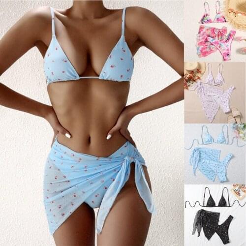 Womens Fashion Sexy Bikini 3-Piece Split Swimsuit