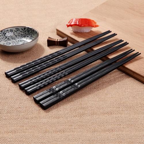 1 Pair Sushi Chopsticks Chinese Chopstick Plastic Non-slip Chopsticks Alloy Chopsticks Reusable Chopsticks Durable Chopsticks