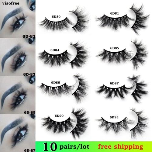 Wholesale Mink Eyelashes 10pcs Visofree 3D Mink Lashes Natural false Eyelashes Messy Fake Eyelashes Makeup False Lashes In Bulk