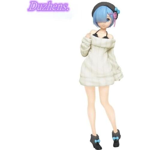 100% Original genuine Re:Zero kara Hajimeru Isekai Seikatsu REM White Jersey dress PVC Action Figure Anime Model Toys Doll Gift