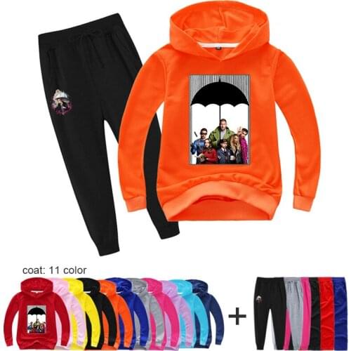 Newest Sale The UMBRELLA ACADEMY Kids Hoodies Sports and Pants 2 Pieces Set Children Causal Toddler Boys Clothing Sets Outfits