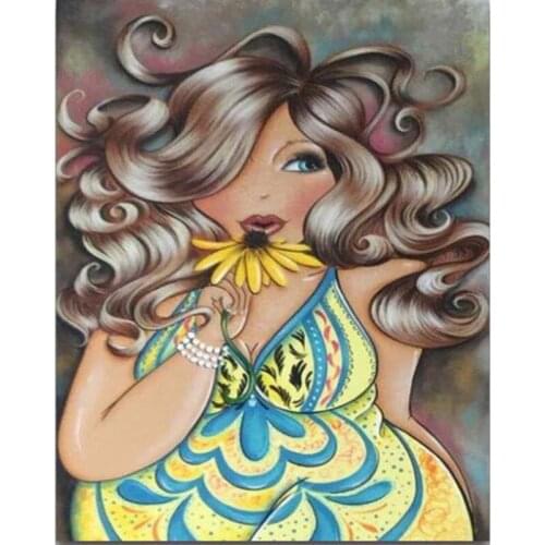 3D Diy diamond embroidery Sunflower woman Home Decoration 5d Diamond Painting Round Mosaic Decoration Needlework Gift