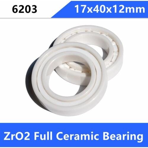 4/10pcs 6203 full Ceramic ball bearing 17x40x12 mm Zirconia ZrO2 ceramic bearings 17*40*12mm