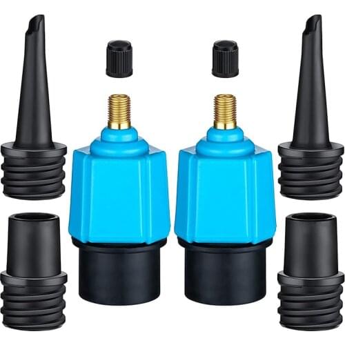 6 Pieces Inflatable Pump Adaptor Compressor Air Pump Adapter Multifunction Boat Air Valve Converter Adapter