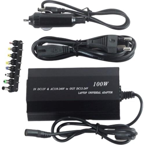 80% Hot Sales!!! 100W 12-24V Universal Notebook Laptop Car DC Charger AC Power Supply Adapter