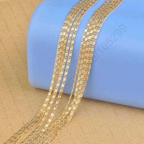 Free Fast Shipping 5PCS Lot 20" Yellow Gold Filled Jewelry Findings Flat S Link Necklaces Chain For Pendant Stamp