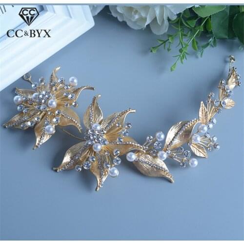 CC Tiaras And Crowns Hairbands Baroque Forest Style Princess Engagement Hair Accessories For Bridal Party Jewelry Pearl TS164