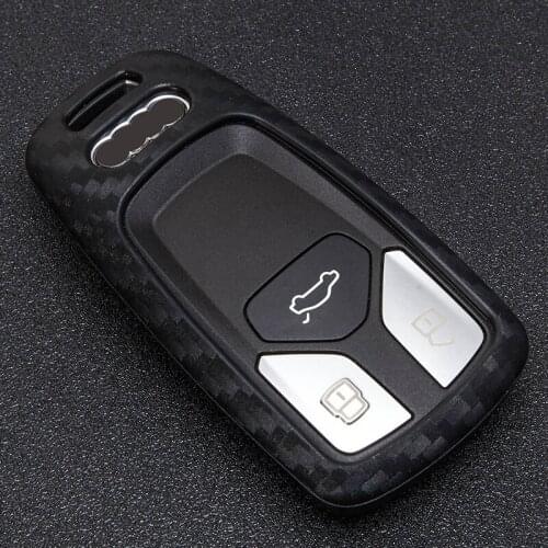 Carbon Fiber Pattern Car Key Case Cover For Audi S4 S5 B9 8W 4M TT TTS RS Coupe Roadster New A4L A6L QT S7 8S Allroad A1 A3 A4