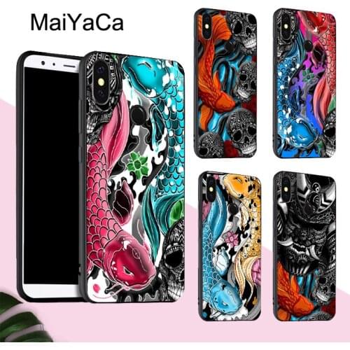 MaiYaCa Koi carp fish skull tattoo Case For POCO X3 F2 Pro Case For Redmi Note 8 Pro 8T 7 9 9S 9A 9C For Mi Note 10 Lite A3