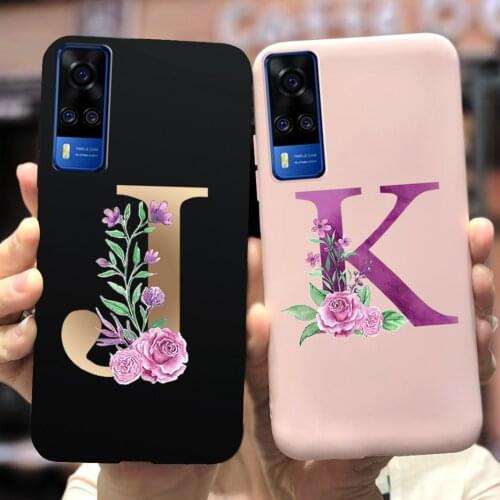 FOr Vivo Y31 Y51 Case Vivo Y51A Cute Flower Letters Case For Vivo Y31 V2036 Back Cover Vivo Y51 V2030 Phone Cases VivoY31 Y51 A