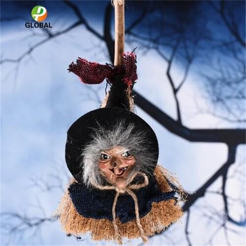 D&P Halloween decorations witch broom pendant lights string lights party kindergarten pendant decoration halloween charm