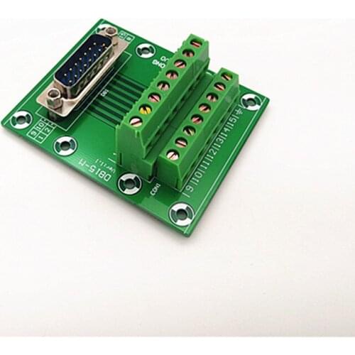 D-SUB DB15 Male Header Breakout Board, Terminal Block, Connector