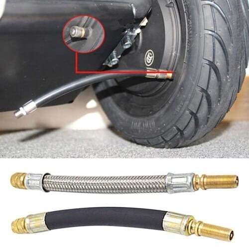 Flexible Braided Stainless Steel Extended Nozzle Silicone Nozzle Hose Car Wheels Tyre Valve Stems Extensions Tube Adapter
