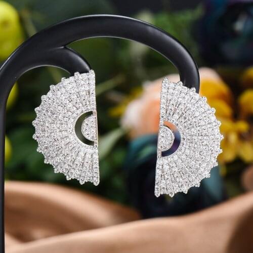 GODKI 2021 Fashion Trendy Geometric Stud Earrings For Women Cubic Zirconia Crystal CZ Statement Stud Earring Brincos Bijoux