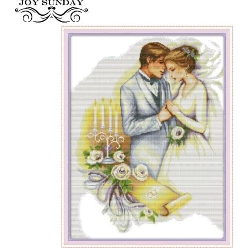 Chinese Counted Cross Stitch Patterns Wedding DIY Handwork Printed Canvas 11ct 14ct DMC Set Cross Stitch Embroidery Needlework