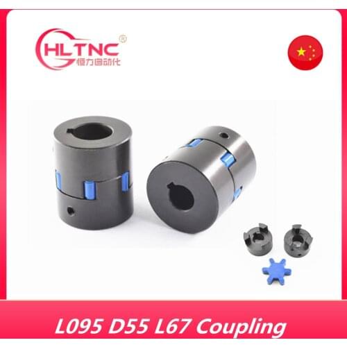 L-type three-jaw coupling L095 D55 L67 Bore 14/15/16/17/18/19/20/22/24/25/28/30mm for Servo motor