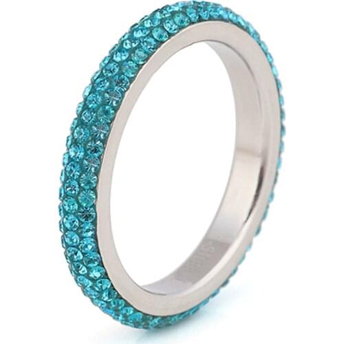 NIBA jewelry store fashion crystal Stainless Steel Ring for femal