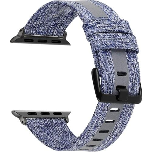 Men Canvas Wrist Band Strap For Apple Watch Series 5/4/3/2/1 38/40/42/44mm Replacement Watchbands Genuine Leather Band