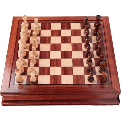 16.5x16.5" Magnetic Wooden Chess Set Rosewood Portable Handmade Board Games