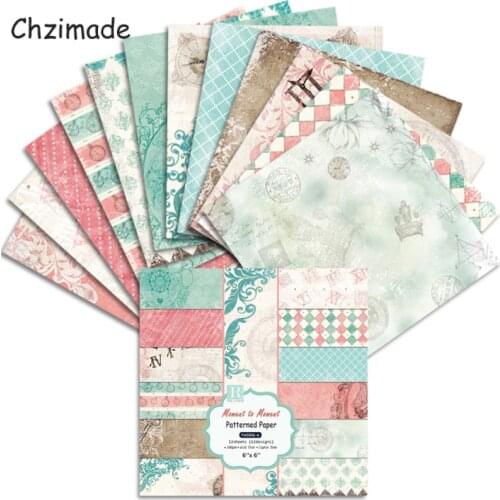Chzimade 12Sheets Flower Pattern Scrapbooking Paper Crafts 15.2X15.2CM For Card Making Diy Scrapbook Background Paper Home Decor