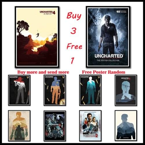 Uncharted 4 White Coated Paper Poster New Game Pictures for Living Room Wall Decor Frameless