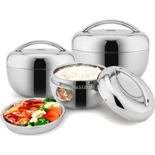 Stainless Steel Lunch Box for Kids Food Container Handle Heat Retaining Thermal Insulation Bowl Portable Picnic Bento Box