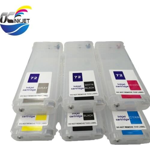 OCINKJET 280ML Empty Refillable Ink Cartridge 6colors For HP 72 For HP T610 T620 T795 T1100 T1120 T1200 T1300 T770 T790
