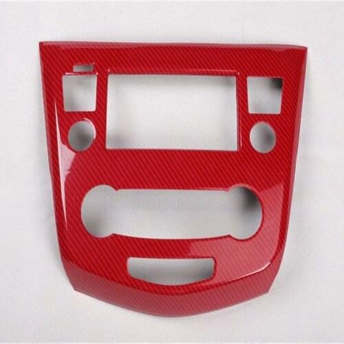 Navigation Decoration Trim Cover Car Interior Accessories Wood Red Carbon Fiber for Nissan X-Trail T32 Rogue 2014-2018 2019 2020