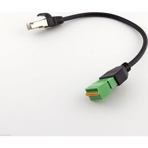 1pcs RJ45 Ethernet Male Plug To 8 Pin AV Terminal Spring Solderless Block Adapter Cable 25cm