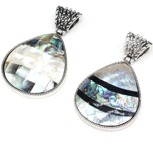 Natural Shell Water Drop Shape Shell Pendants Charms for Jewelry Making Earring Necklace Accessories Women Gift Size 48x80mm