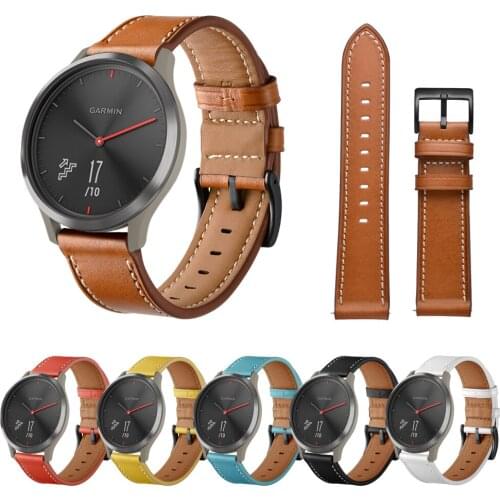 Genuine Leather Band for Garmin Vivoactive 3 4 Replacement wrist Strap Leather For Vivoactive 4s Vivomove HR//Venu Bracelet