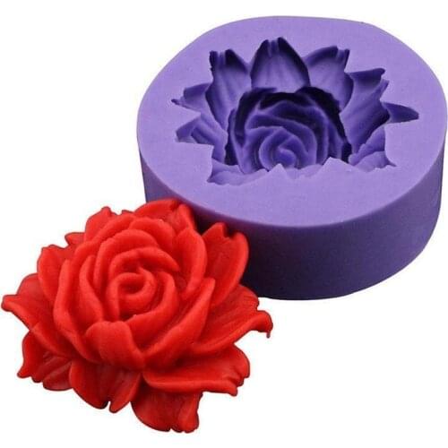 Rose Silicone Cake Mold 3D Flower Fondant Mold Cupcake Jelly Candy Chocolate Decoration Baking Tool Colorful Moulds